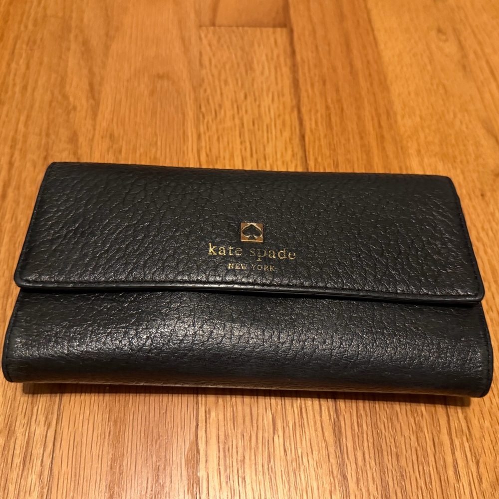 Kate Spade Black Pebbled Leather Clutch